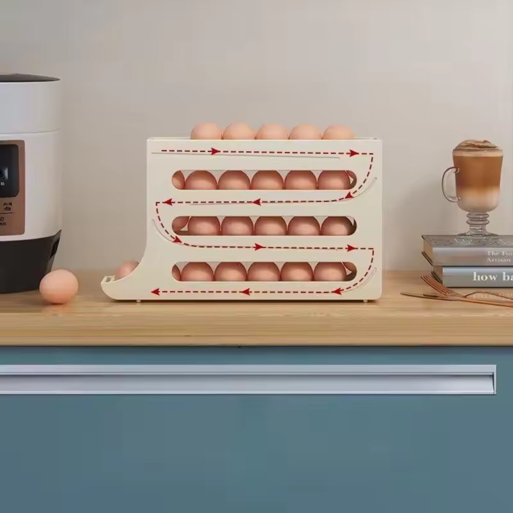 4-Tier Rolling Egg Dispenser